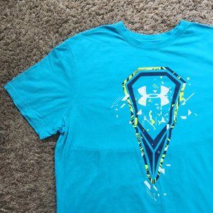 Under Armour LAX Lacrosse Charged T-Shirt Heatgear Blue Men's L Large 2014